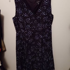 Torrid black/blue hearts print dress 16w